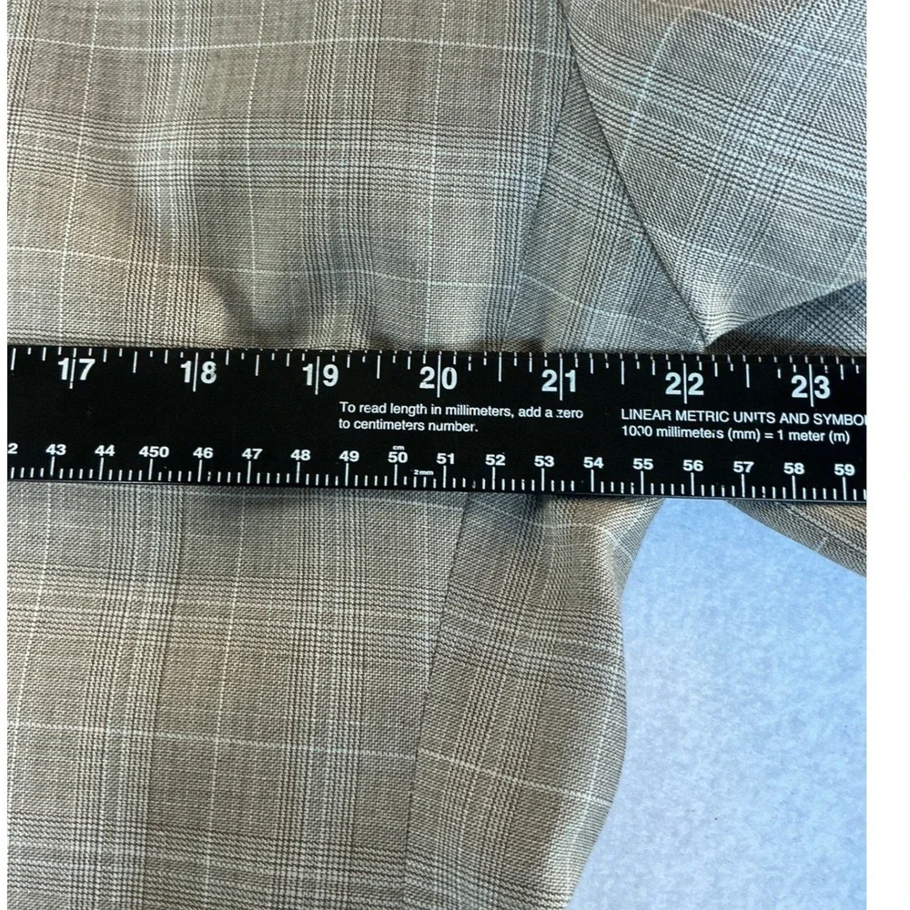 Astor &‎ Black Blazer Mens 42R Tan Grey Glen Plaid Bespoke Two Button Sport Coat